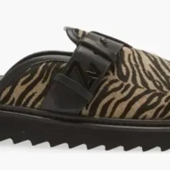 Zadig & Voltaire Alpha Zebra Print Fur Leather Mules - Picture 4 of 12